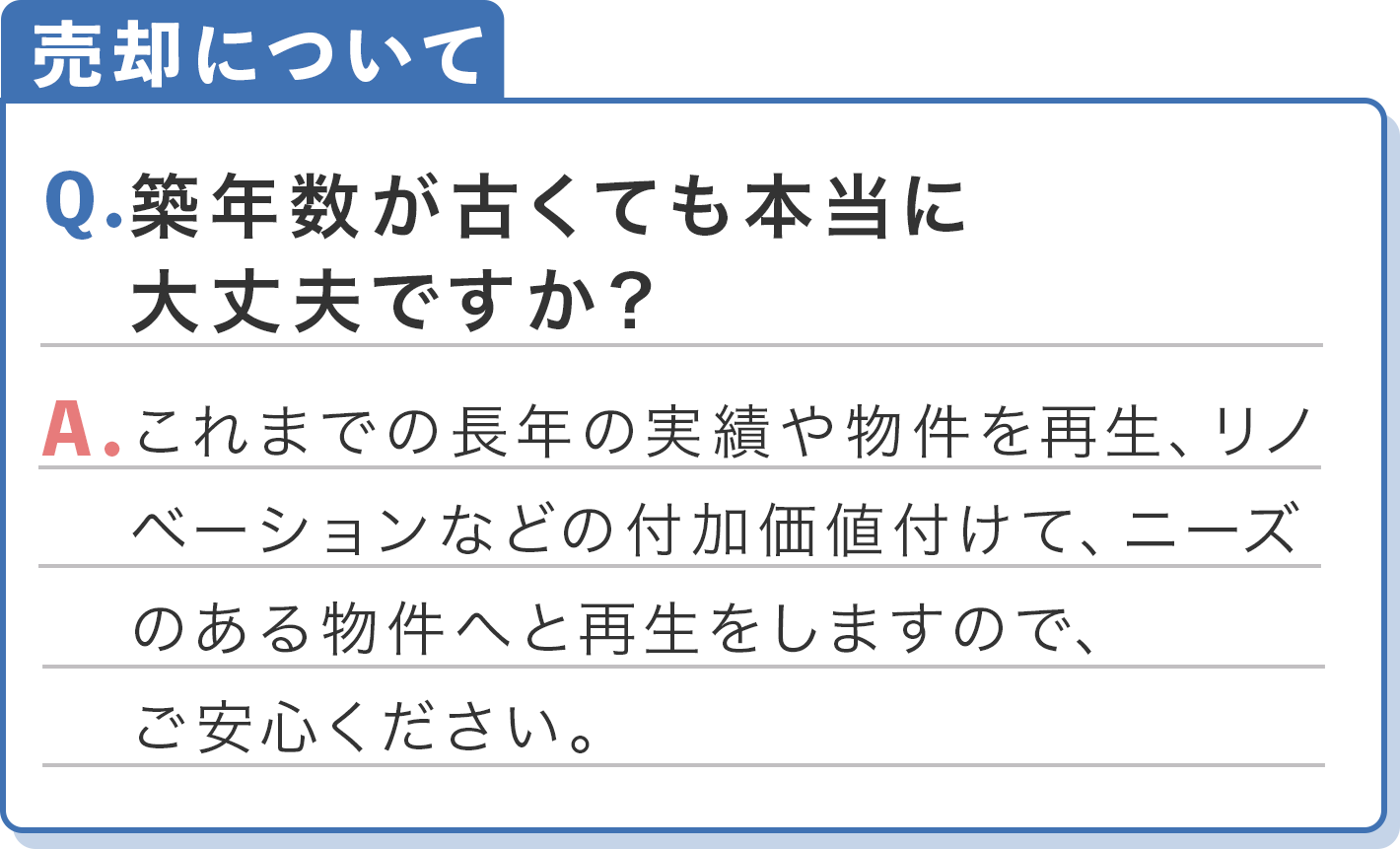 売却について